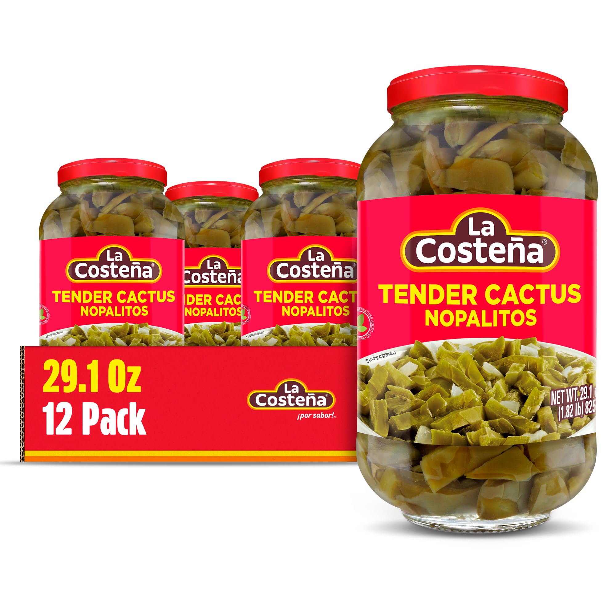 Amazon.com : La Costea Nopalitos - Pickled Nopal Cactus Shoots with  Serrano Pepper - Prickly Pear Cactus for Mexican Food, Taco Seasoning,  Salsa, Burrito & Mexican Cooking - Nopales Mexicanos - 29.1