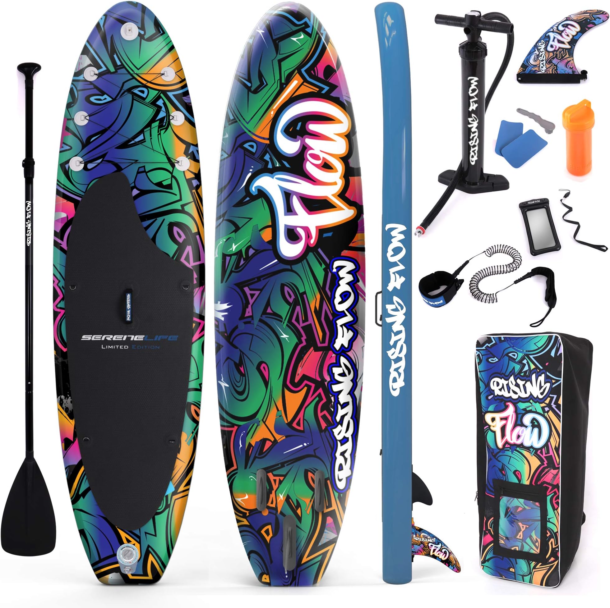 Inflatable Stand Up Paddle Board with Premium SUP Accessories – Wide Stable Design with Non-Slip EVA Deck Pad for Adults and Youth of All Skill Levels, 350 lbs Capacity