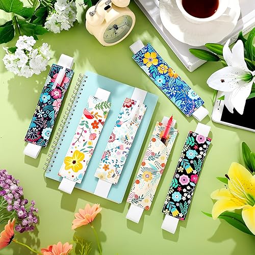 Miniatura 7 de Chuangdi 6 piezas de banda elástica ajustable para bolígrafos, funda de piel sintética colorida para diarios de tapa dura, cuadernos para regalo de