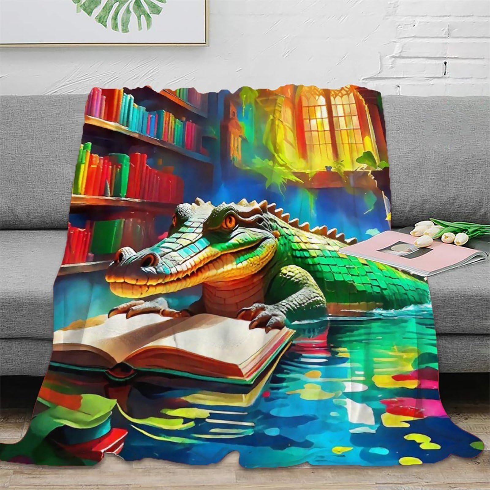 Couverture douillette crocodile 3D pour des soirées d'hiver cocooning