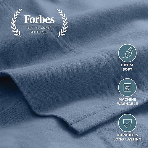 Vista 33 de Bare Home - Juego de sábanas de franela 100 % algodón, terciopelo suave y pesado, franela de doble cepillado, bolsillo profundo (Queen, color rojo)