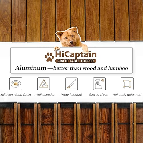 Miniatura 3 de HiCaptain Decoración de mesa para jaula de mascotas – Decoración plegable para jaulas de perro, decoración de alambre para perrera de perro, mesa