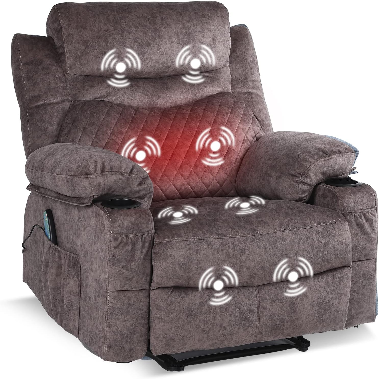 Comermax Overstuffed Massage Recliner Chairs with Heat