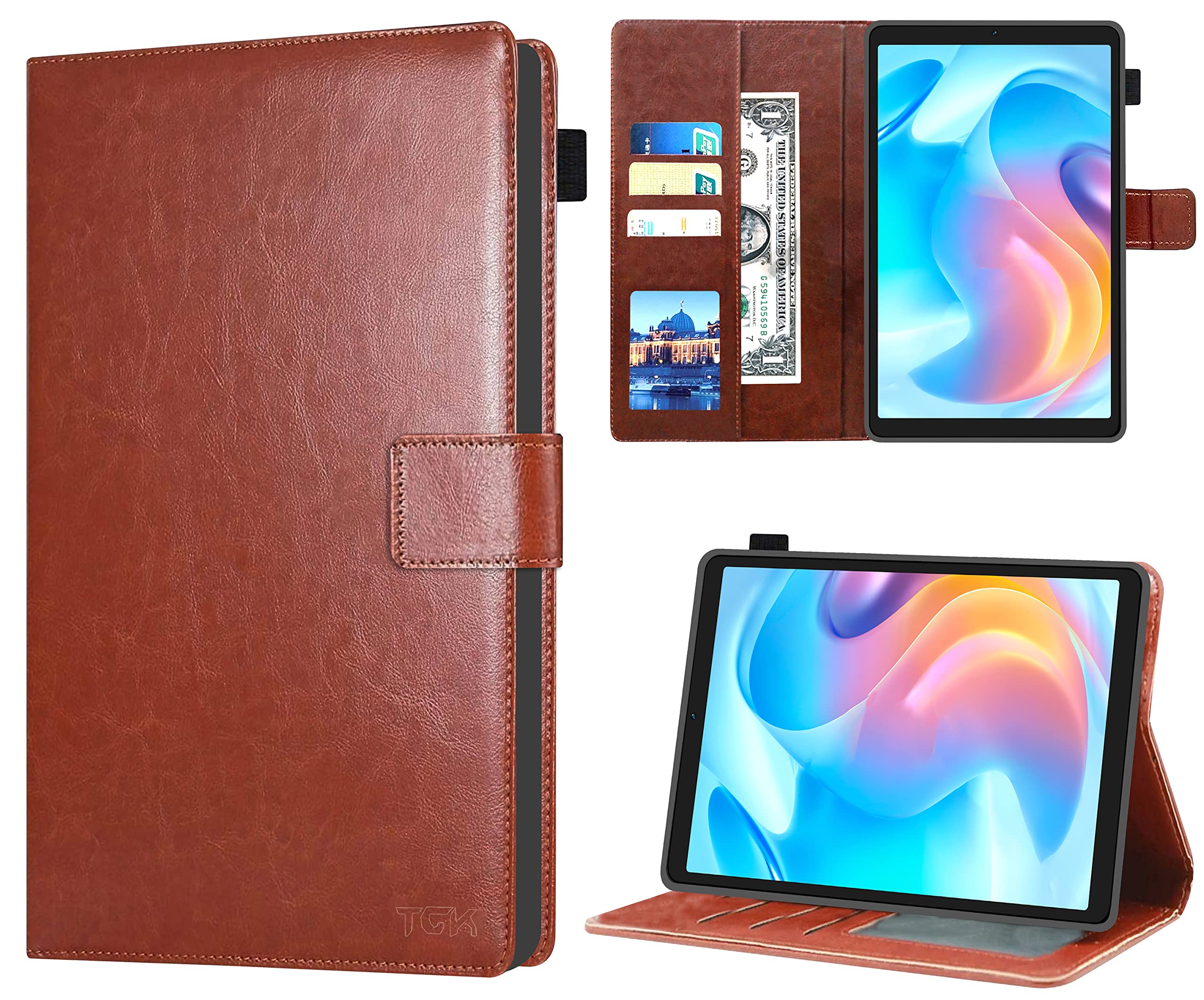 TGK Wallet Flip Case Cover for Realme Pad Mini 8.7 Inch Tablet, Brown (B09ZLL16P9) Amazon Price History, Amazon Price Tracker