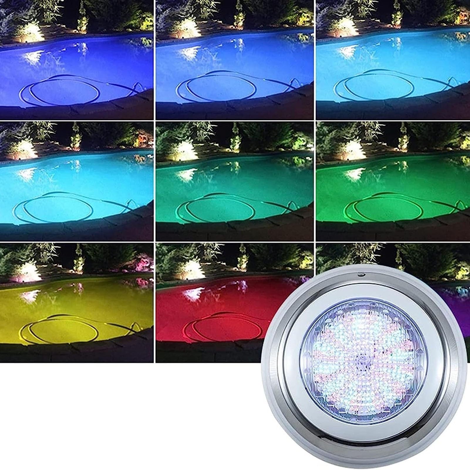Luce A Fontana Subacquea Ad Anello A LED - Faretti Piscina, Luci da Piscina Subacquee 12V, Luce Fontana Ad Anello Impermeabile IP68, A Cambio Colore RGB(45W)