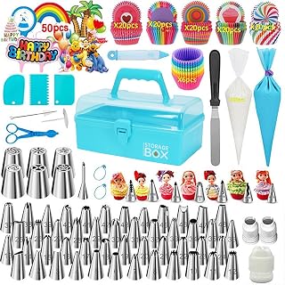 cake decorating kit,baking making supplies Tool Storage box,284pcs Baking Accessories with Storage Case,sugar Cupcake Cookie Decoration Tools,Piping Bags and Icing Tips,bakery sets for adults