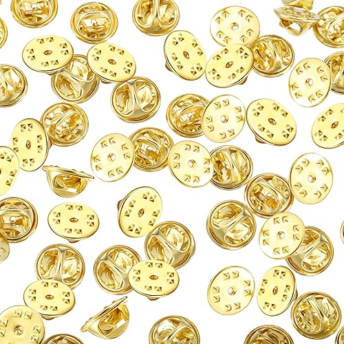 Miniatura 3 de Repuesto de broche posterior para insignias Mudder, 50 unidades, de latón, tipo mariposa