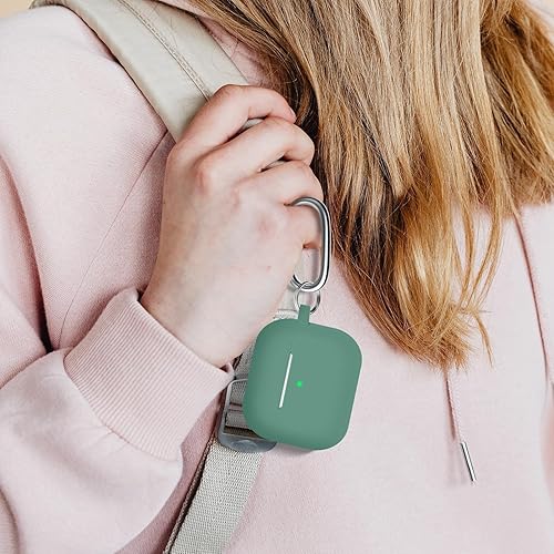 Vista 161 de Funda compatible con AirPods de tercera generación, accesorios de protección de silicona con llavero y kit de limpiador para mujeres y hombres, LED