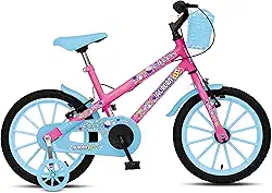 Colli Bike, Bicicleta Aurora Fest, Aro 16, Com Freios V-Brake, Com Rodas de Apoio, Capa Corrente e Cestinha