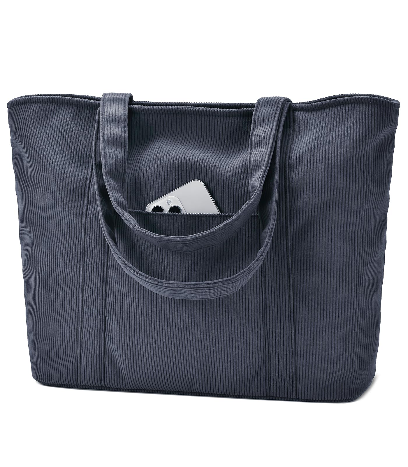 oscaurt Handtasche Damen Cord Tote Bag Laptop-Tragetasche Lässige Arbeitstasche Damen Faltbare Schultasche für Frauen Uni Tasche Geeignet für A4-Ordner und 15,6 Zoll Laptop