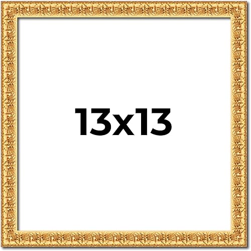 Marco de fotos de madera real dorada de 13 x 13 pulgadas de ancho  Profundidad del marco interior de 0.5 pulgadas  Marco de fotos bohemio Edwina
