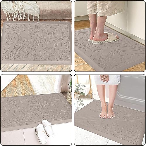 Miniatura 112 de KMAT Tapete de cocina acolchado antifatiga, impermeable, antideslizante, tapete ergonómico y cómodo para el hogar, oficina, fregadero, lavandería