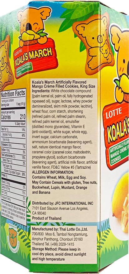 Lotte Koala's March Galleta con Crema de Mango 1.45 oz Pack de 6 miniatura 3