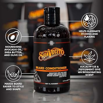 بلسم Suavecito Beard. بلسم لحية تنعيم وتنعيم للرجال (8 أونصة).