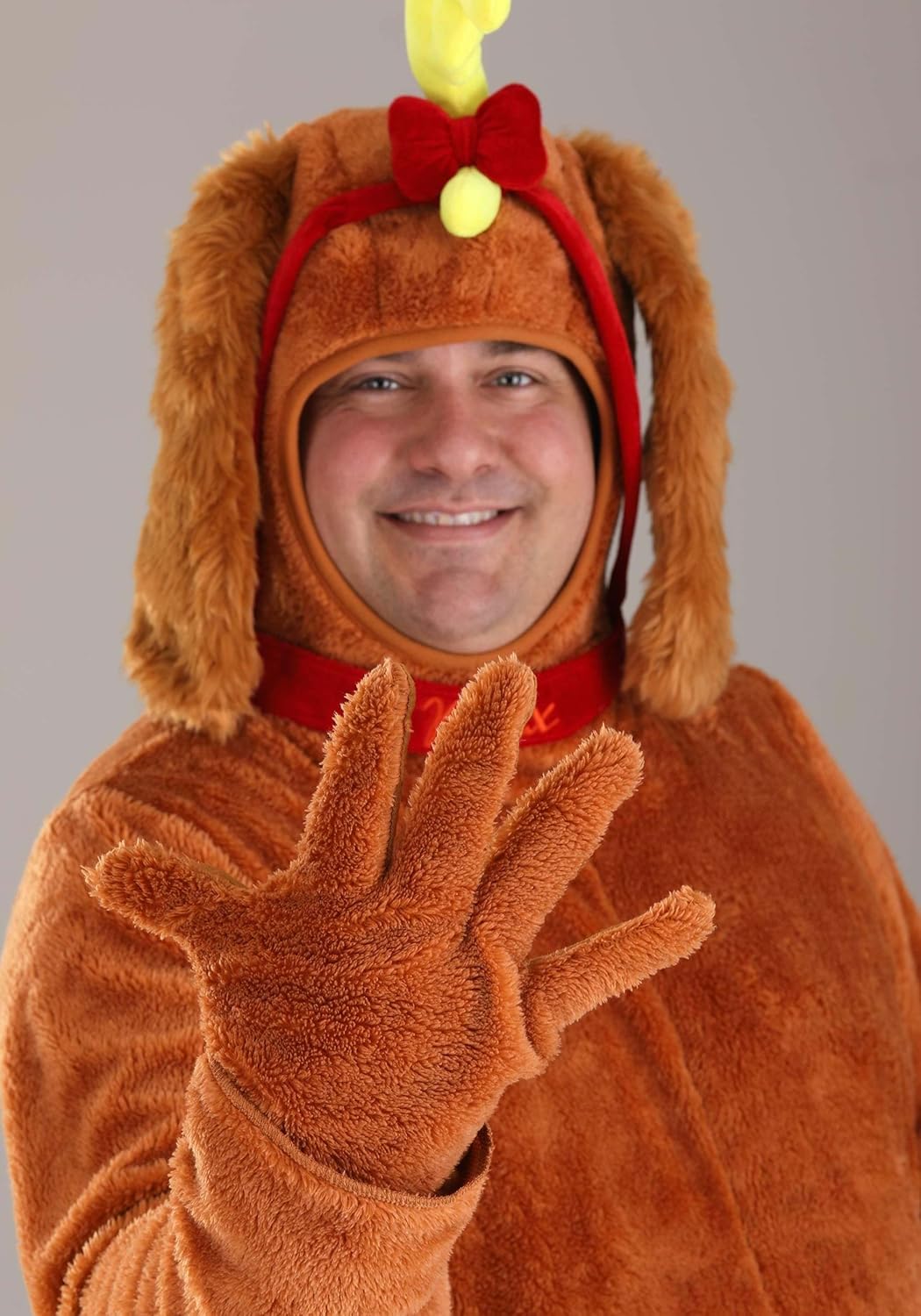 Dr. Seuss Plus Size The Grinch Max Costume - Jumpsuit, Hood, Collar, Gloves, and Shoe Covers, Officially Licensed