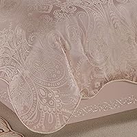 Vista 3 de Touch of Class Romantic Princess Blush Juego de edredón extragrande de jacquard tejido con motivos de scrollwork, tamaño king