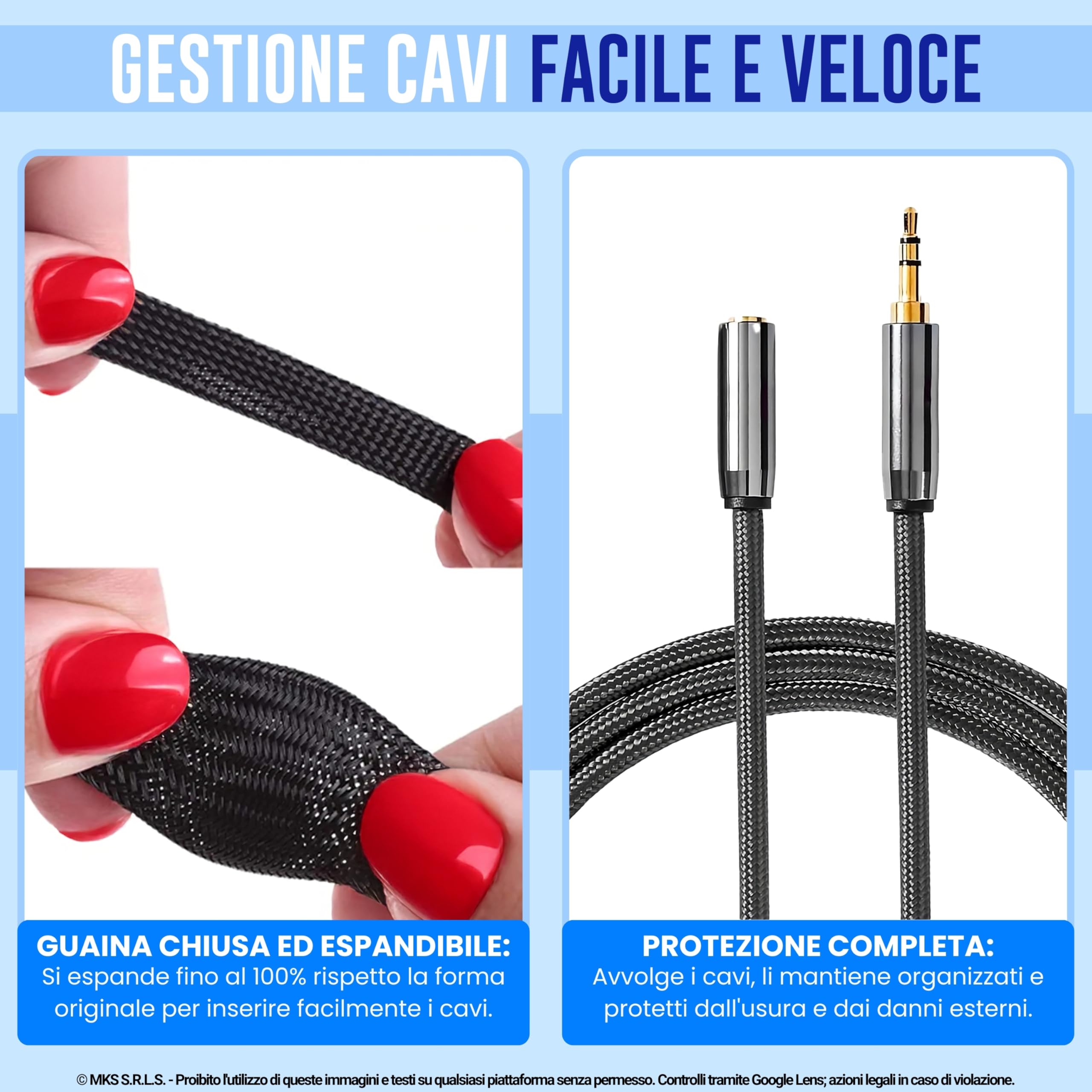Guaina Cavi Espandibile 2:1 • Espositore Mostsold Braidkit • 5PZ (Ø12-15-20-25-30mm, L 5-10mt) • NERO