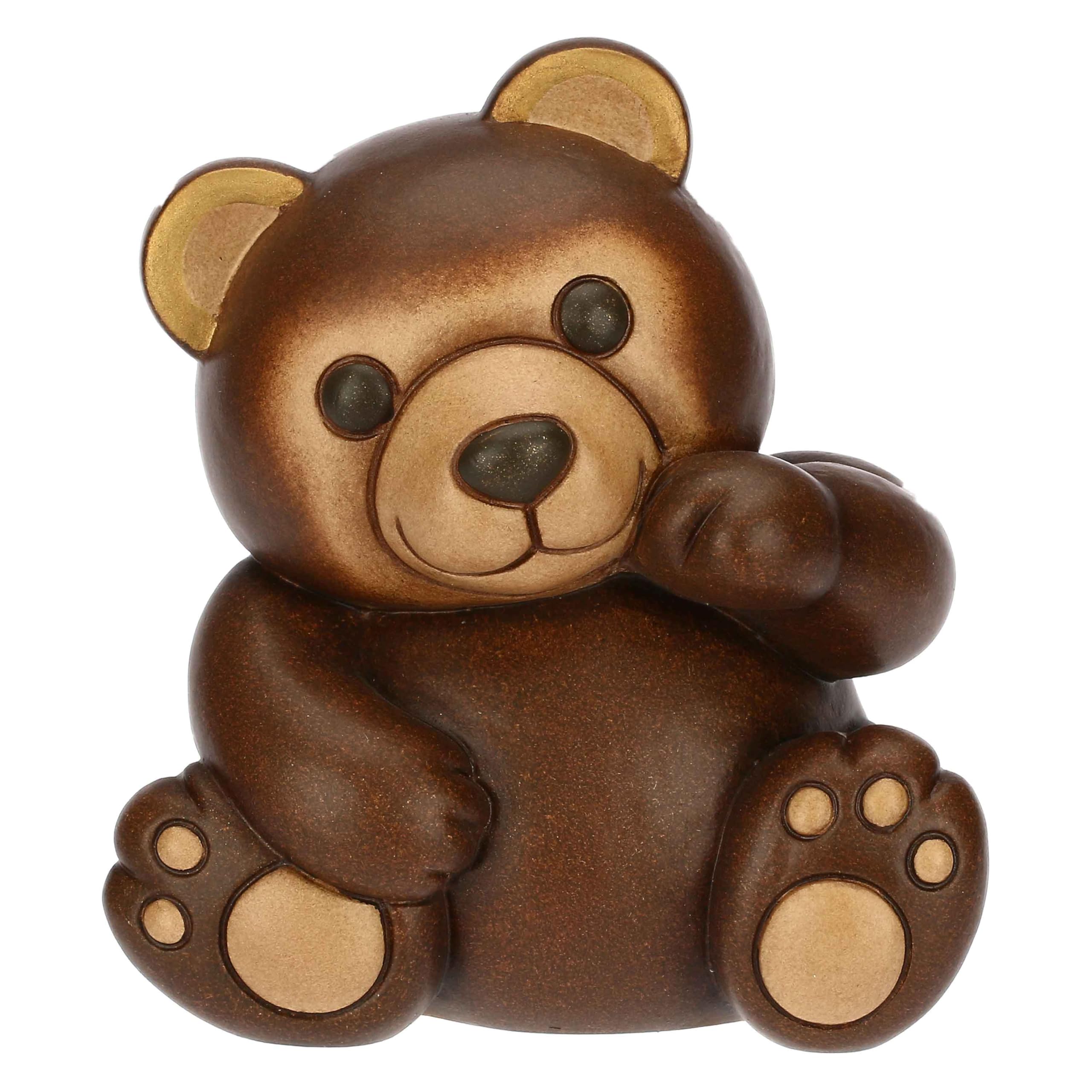 THUN, Brown Bear in Ceramic Collector's Hug Me Range Collectible Figurines Idea 9.6 x 7.5 x 11 cm