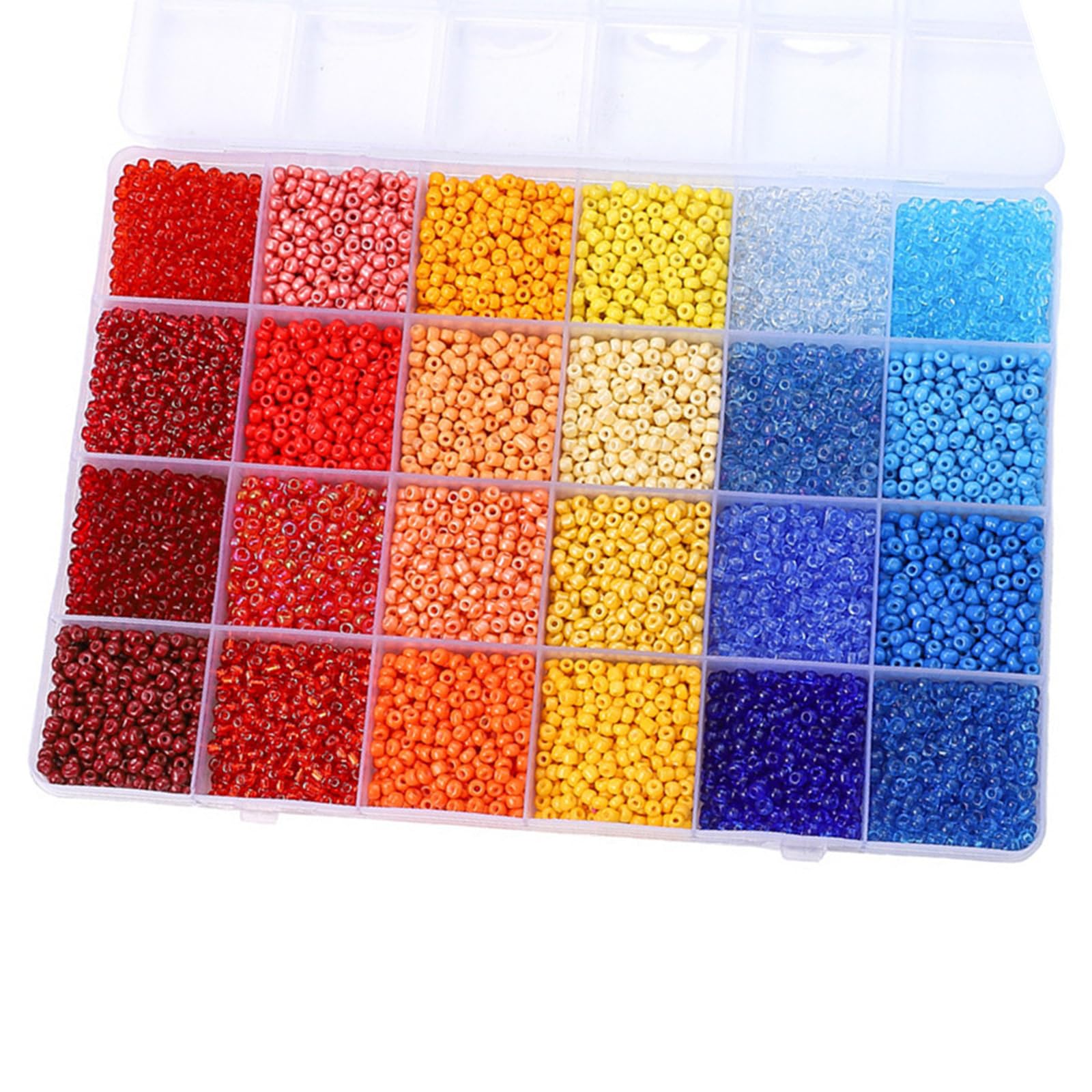 YWLUUOO Glass Beads Crafting Set with 24 Division Organizers for Jewelry and Home Decoration Projects Resin Beads Accessories Set