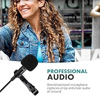 Vista 7 de Movo WMIC80 UHF Sistema de micrófono Lavalier inalámbrico expandible con micrófono Lavalier y transmisor bodypack, receptor portátil y soporte