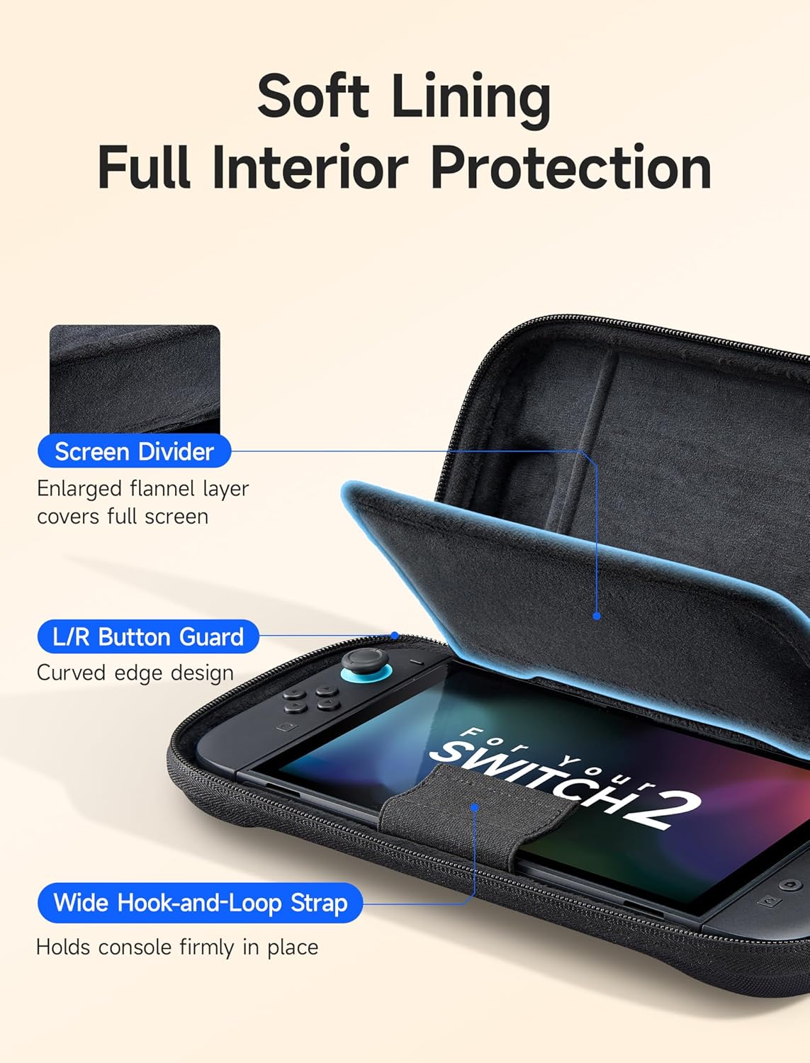 JSAUX Slim Carrying Case for Nintendo Switch 2 (2025), Protective Hard Shell with 12 Game Card Slots, Portable Travel Storage Case BG0133 - Image 3