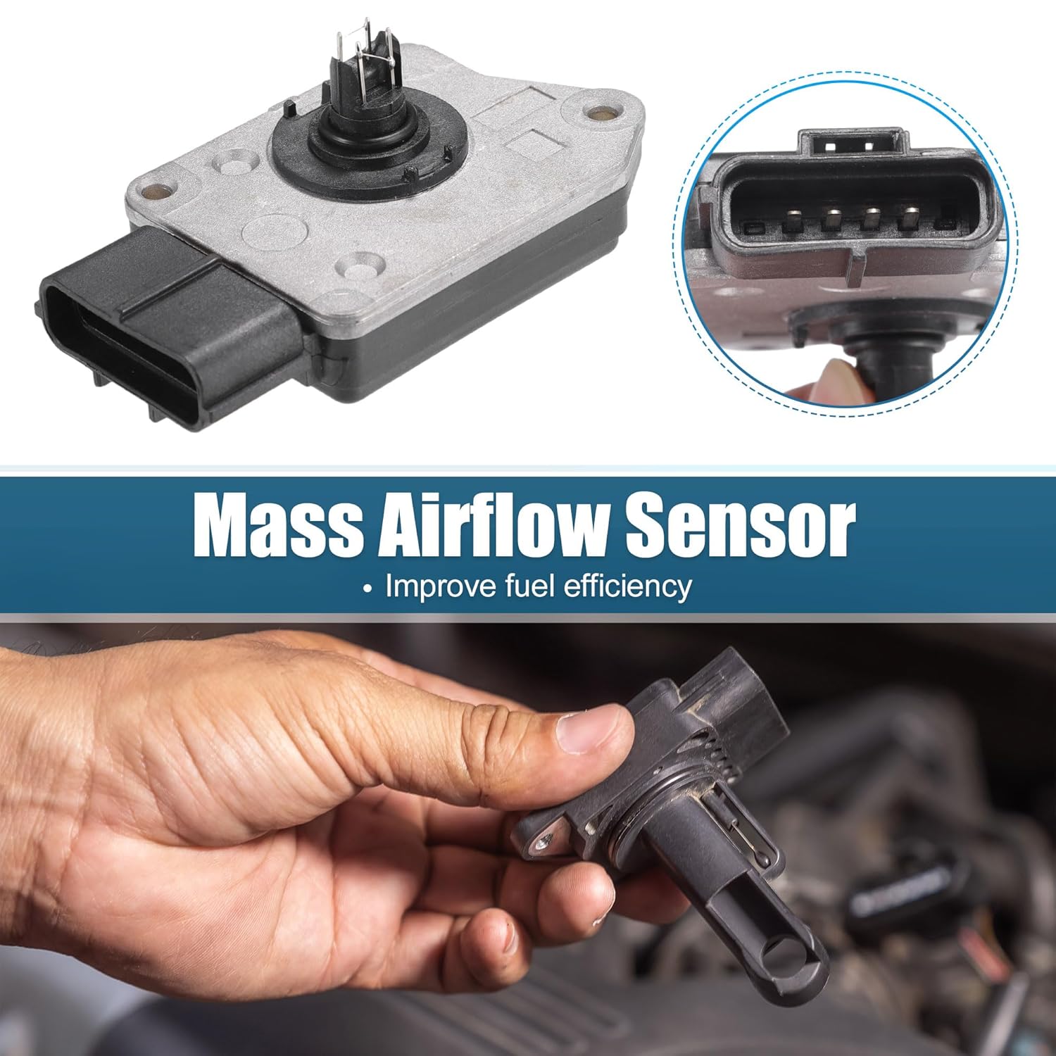 X AUTOHAUX Car Mass Air Flow Sensor Meter Automotive Air Flow Sensor Meter for Ford E-150 E-250 E-350/E-350 Super Duty No.F8LF12B579AA