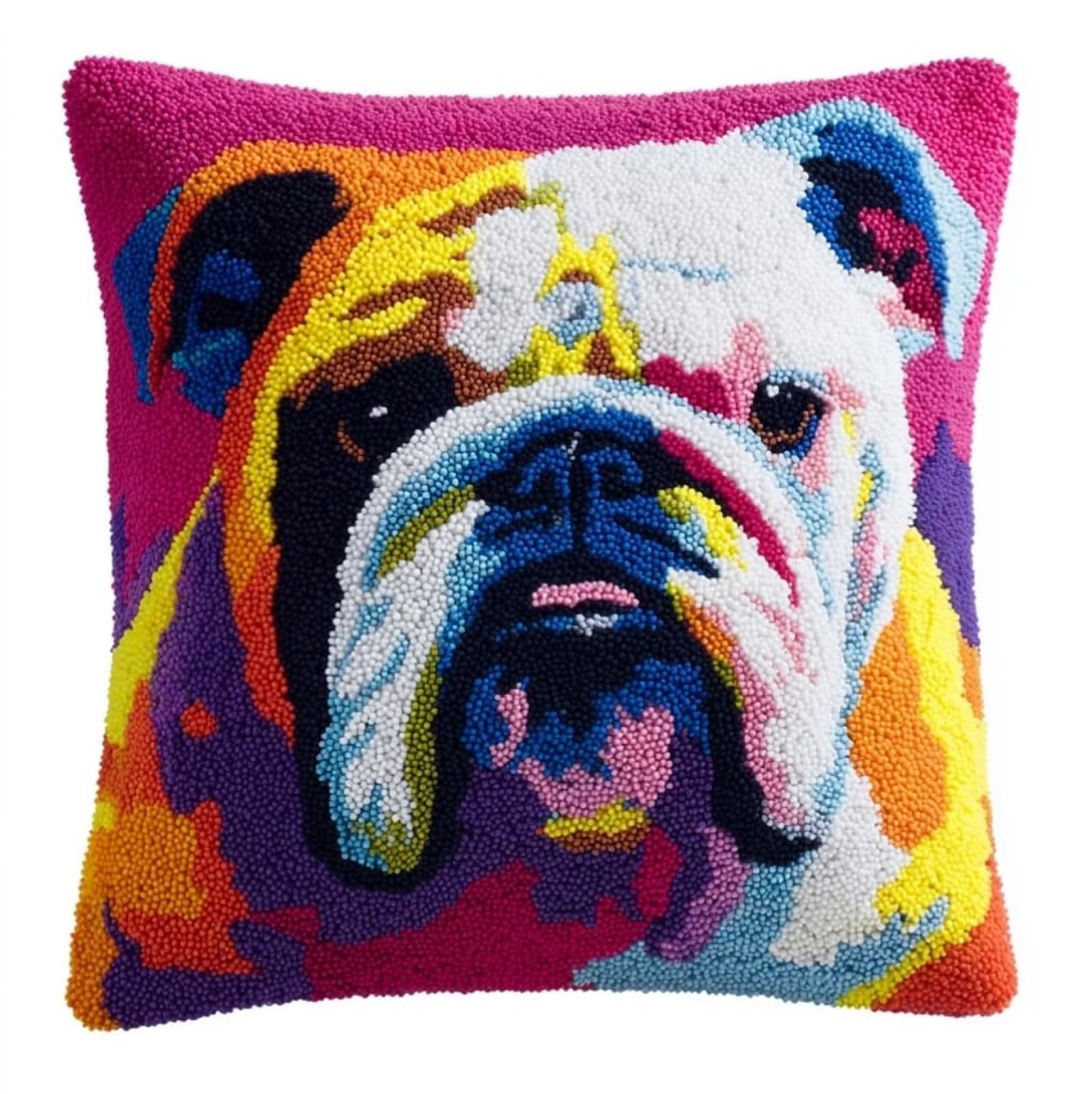 AxiangziK DIY Latch Hook Pillow Kit,English Bulldog