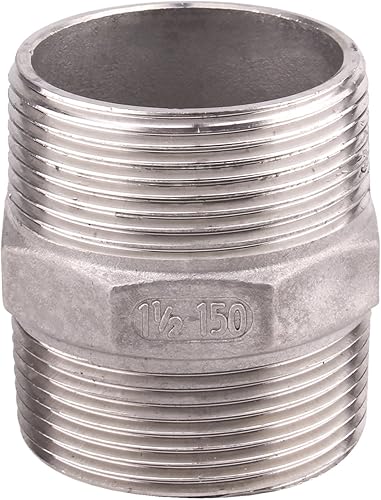 Boquilla hexagonal macho NPT de 1 12 pulgadas - DERPIPE acero inoxidable 304 roscado para kit de preparación, aplicación de tuberías caseras