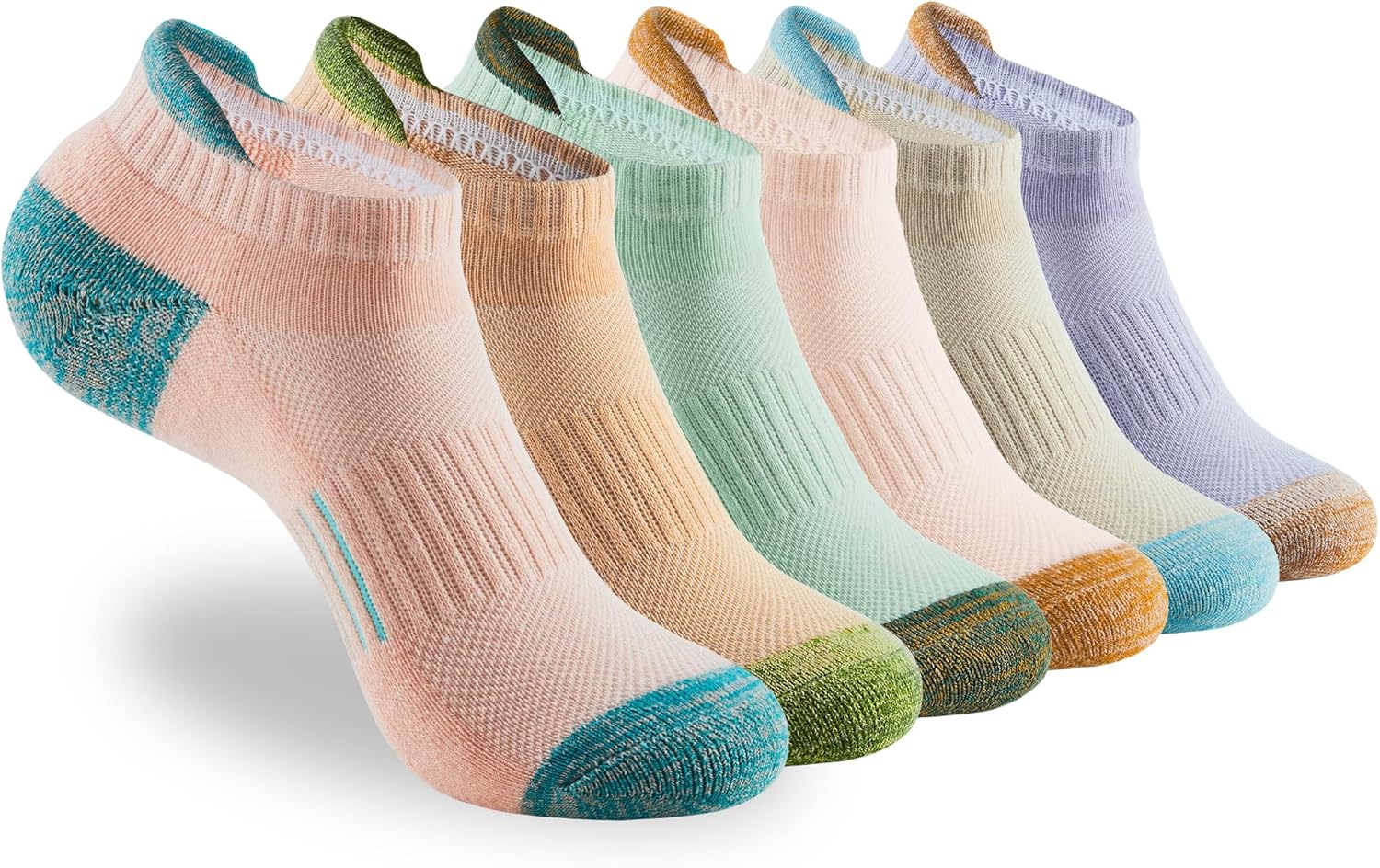 ATBITER Womens Ankle Socks 6 Pairs Cushioned Running Athletic No Show Socks With Tab