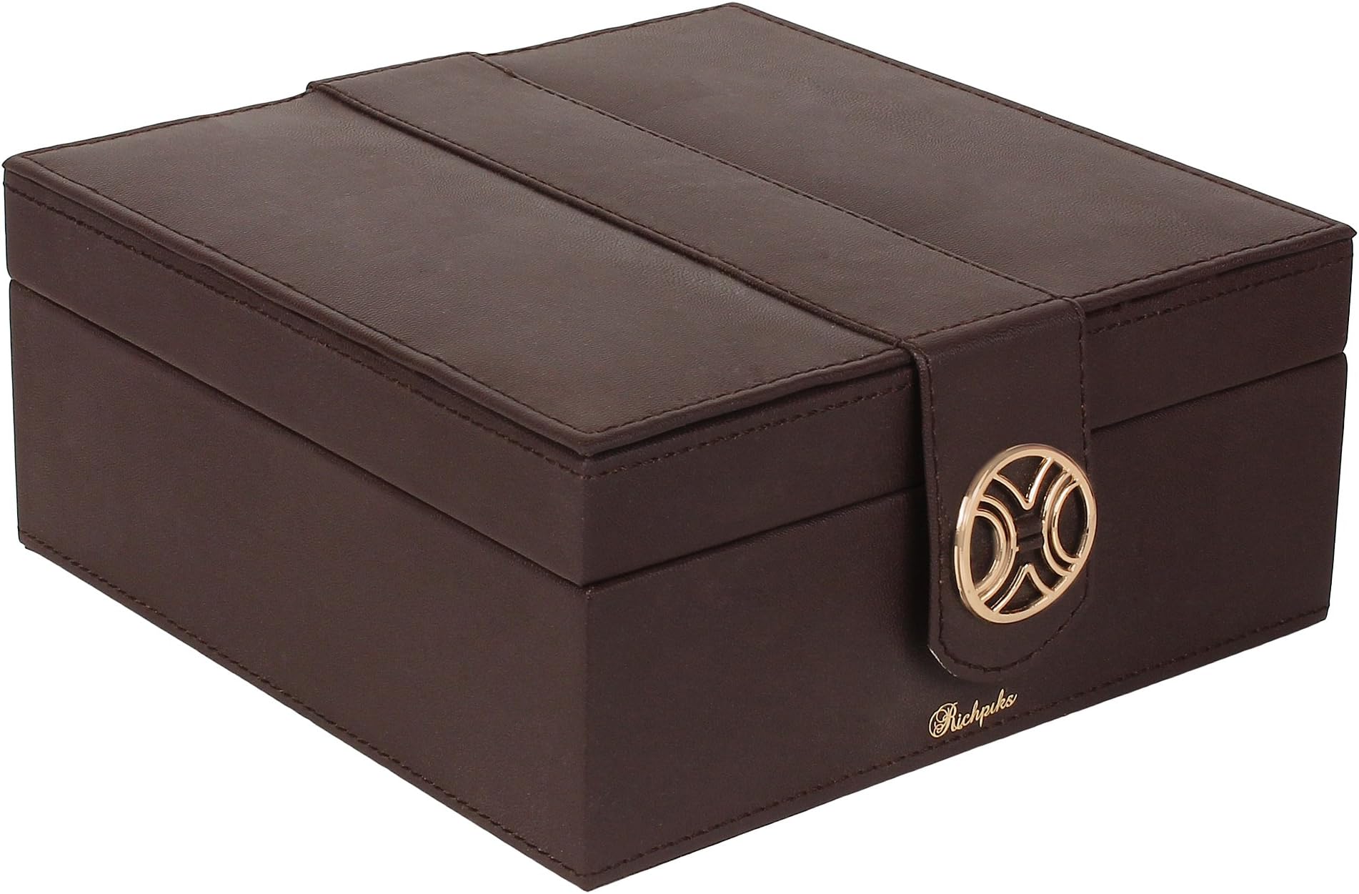 RichpiksRichpiks Brown two Layered Universal Jewelry organizer storage box (PI-421)