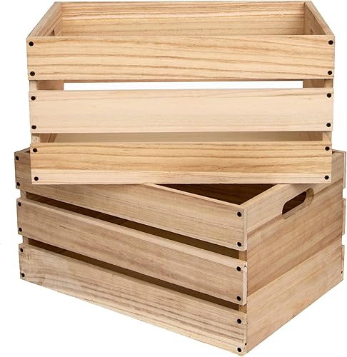 Miniatura 9 de Cajas de madera de gran tamaño de 20 pulgadas de largo para almacenamiento, cajas de leche de madera de color de troncos de granja, adecuadas para
