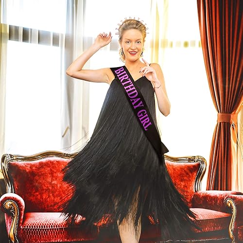 Miniatura 3 de Zonon Birthday Headbands Birthday Satin Sash and Tiara Birthday Crown for Girls Women Birthday Party Supplies