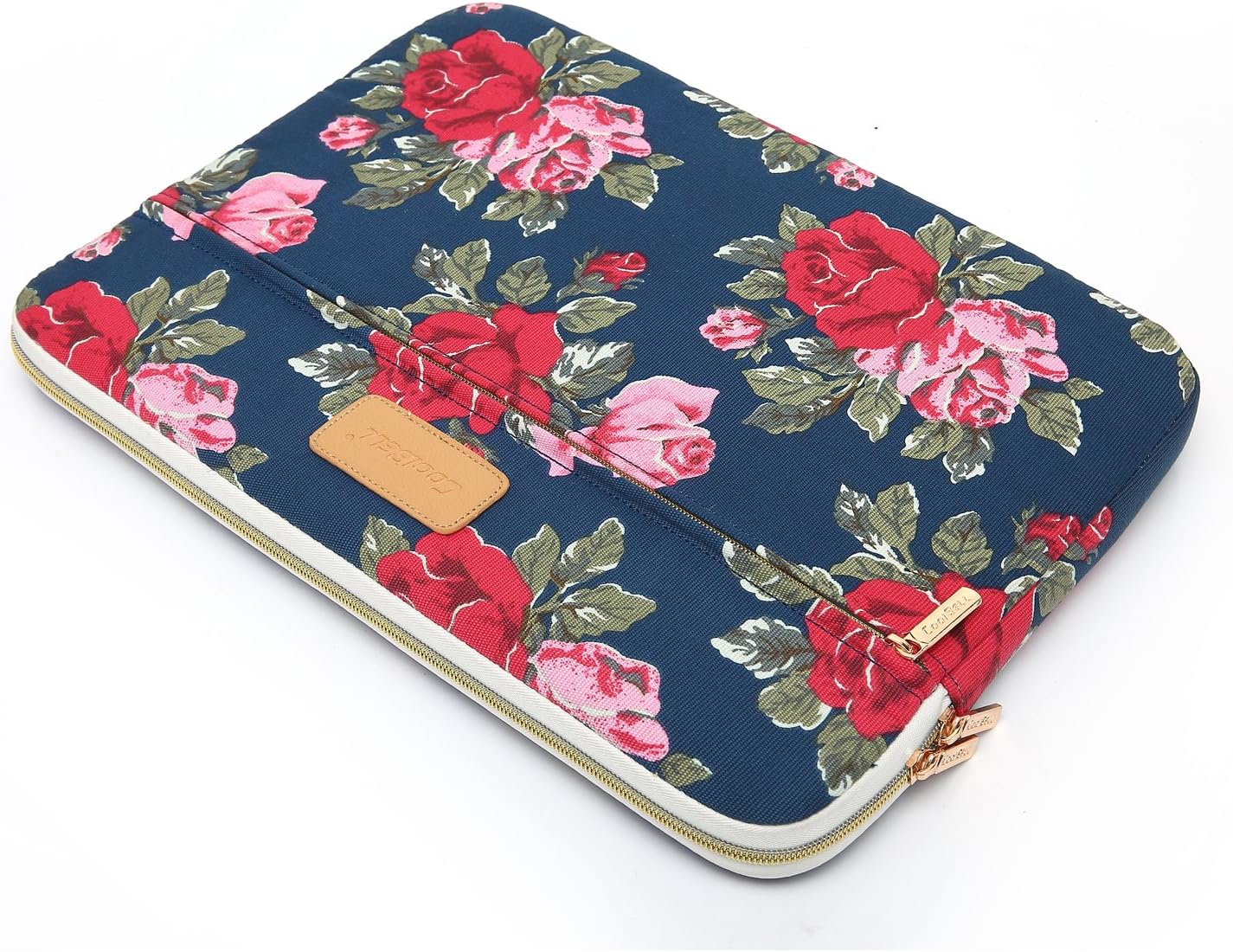CoolBELL 12.9 Inch iPad Pro Sleeve Case Surface Pro 4 Cover with Peony Flower Pattern Fabric Sleeve Canvas Bag Exclusive for iPad Pro/Surface Pro 4/12'' New MacBook/Women/Men