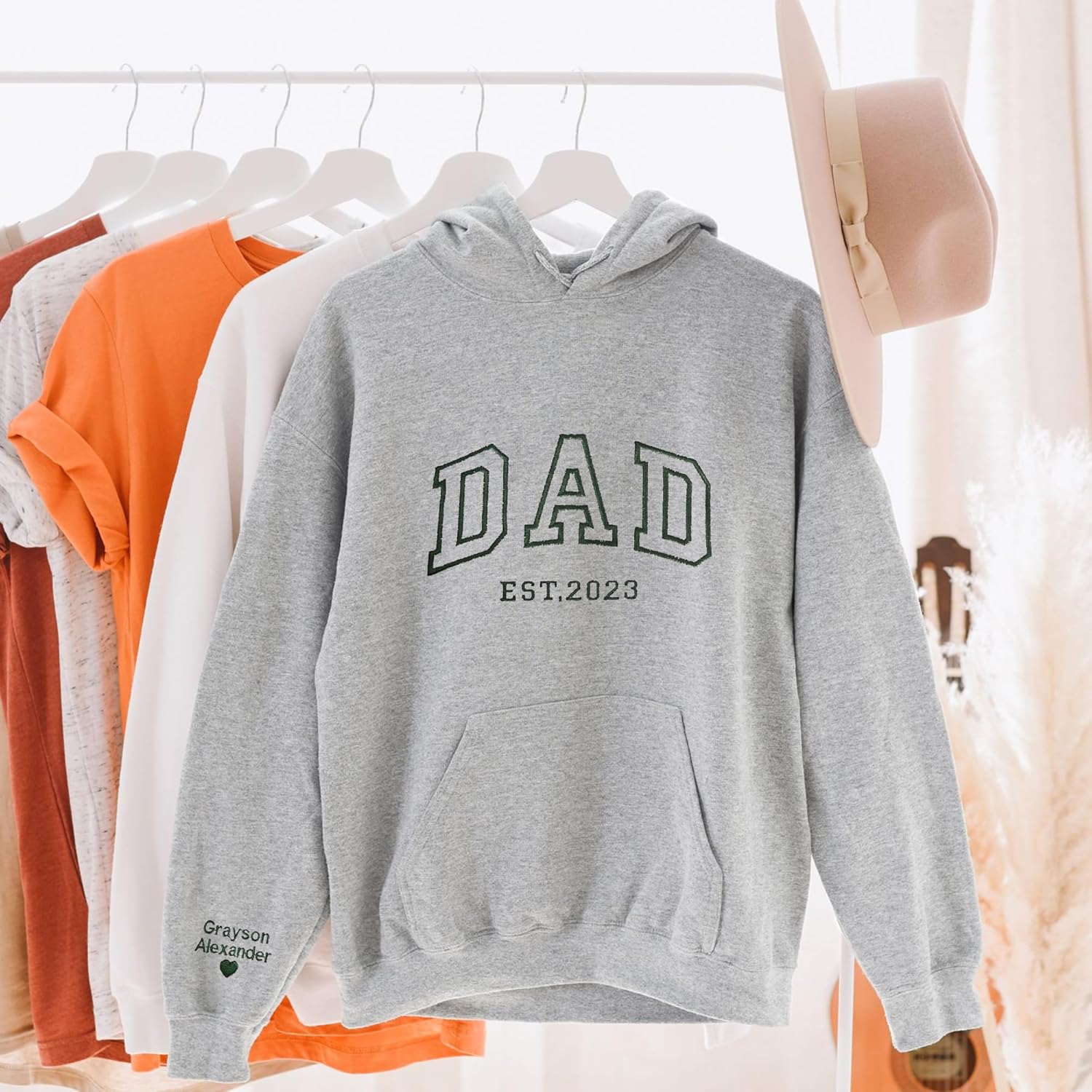 GodLover Custom Dad Embroidered Sweatshirt or Hoodie, Personalized Gift for Daddy, Husband, Grandpa, Fathers Day, Christmas - Image 3