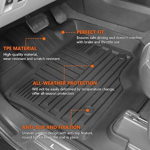 Miniatura 9 de powoq Compatible con Ford F150 2015-2023 para caja de camioneta de 5.5 pies, revestimiento de caja de camioneta TPE para todas las estaciones,