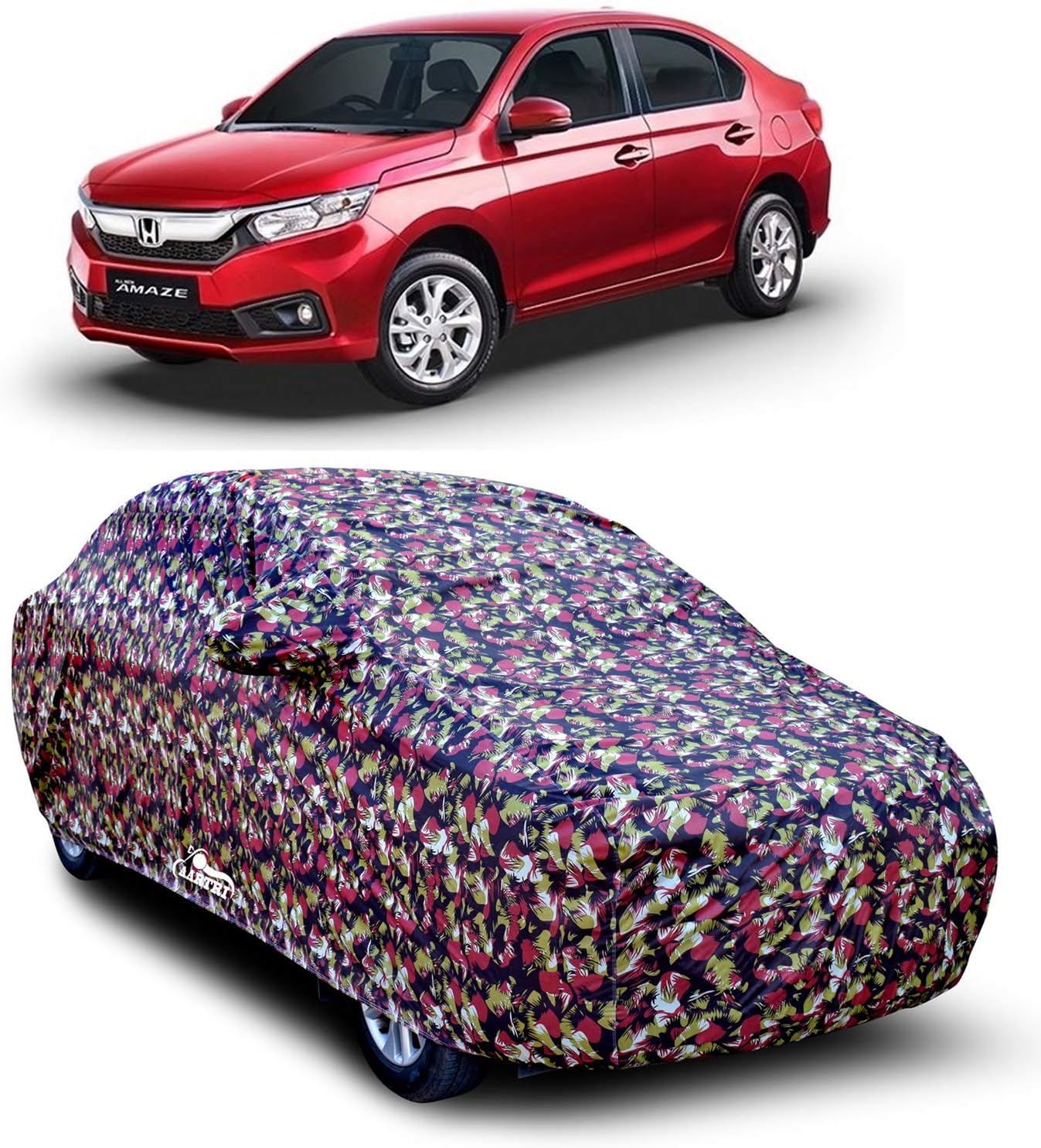 XG Brand Car Body Cover Special Design for Honda Amaze (Multicolor with Mirror Pockets)