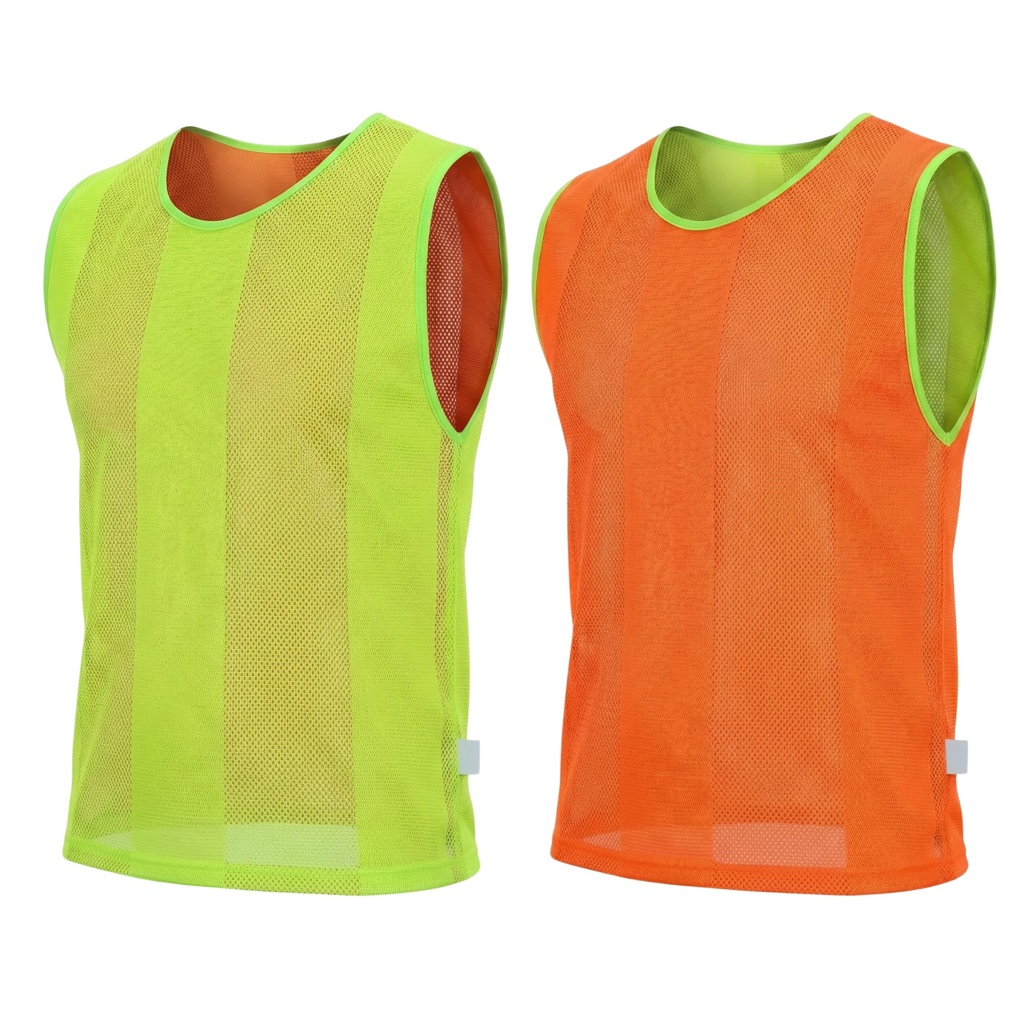 10 Stück Wende-Trainings-Lätzchen für Fußball, Hockey, Netball, Outdoor-Sportaktivitäten, doppelseitig, zweifarbig, Junior Jugendliche Erwachsene Größen Unisex, T-Shirts, Mesh Jersey