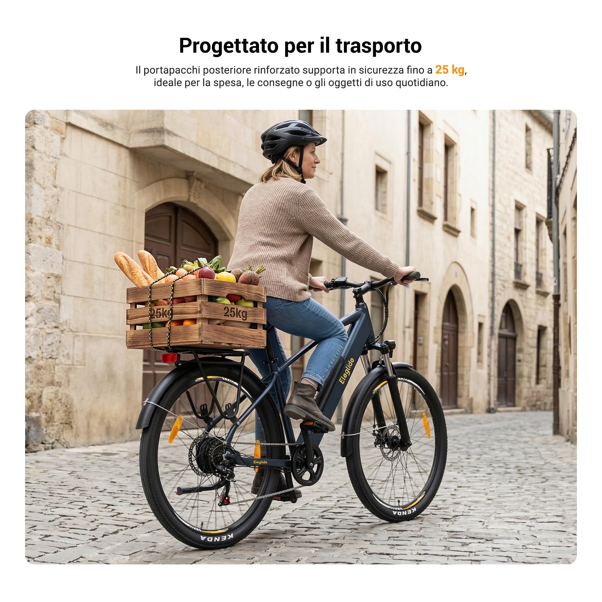 Eleglide Bicicletta elettrica, bicicletta elettrica T1, 27,5", da trekking, con batteria da 13 Ah, gamma lunga, 100 KM, motore da 250 W, Shimano a 7 ozze, per uomo e donna, freni a doppio disco