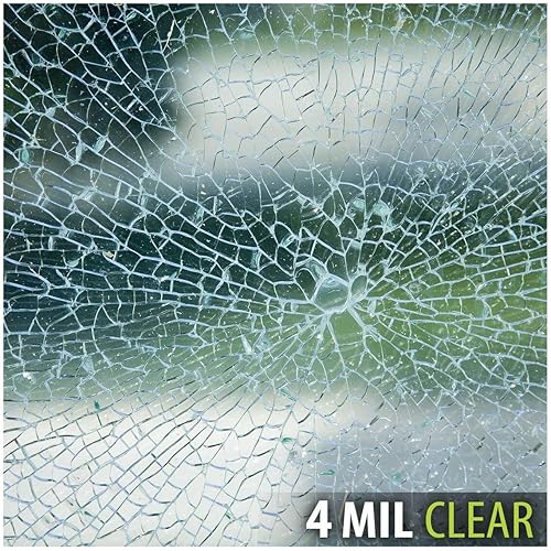 Miniatura 7 de Película transparente de seguridad y seguridad de 4 mil para ventana, vidrio inastillable, adhesivo de vinilo protector de bloqueo UV, película