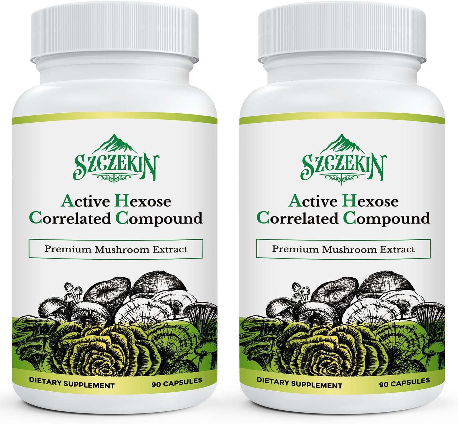 Active Hexose Correlated Compound 1500 mg Supplement, Natural 8 Mushroom Extract Supplement, Immune System, Liver Function, Natural Killer and T Cells Activity, 180 Veggie Capsules