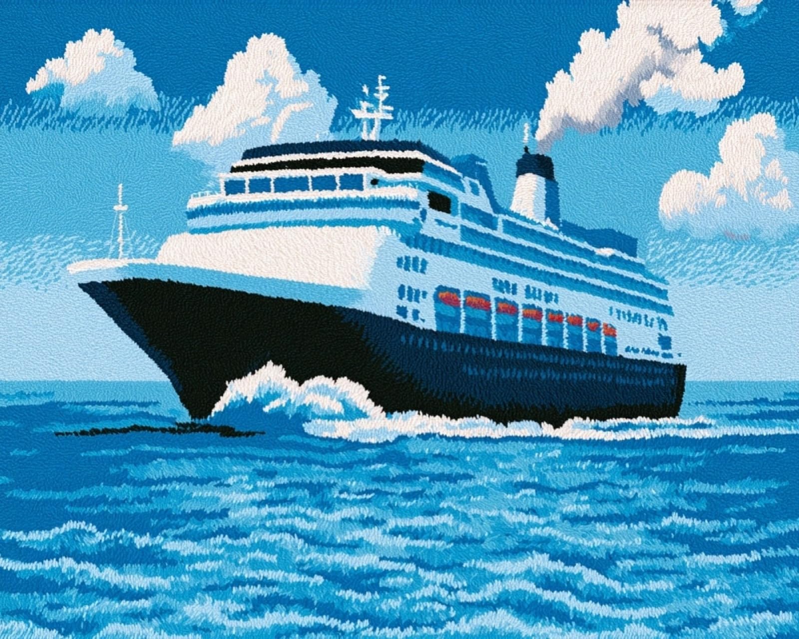 Wallphantom DIY Craft Latch Hook Rug Kits,Cruise Ships