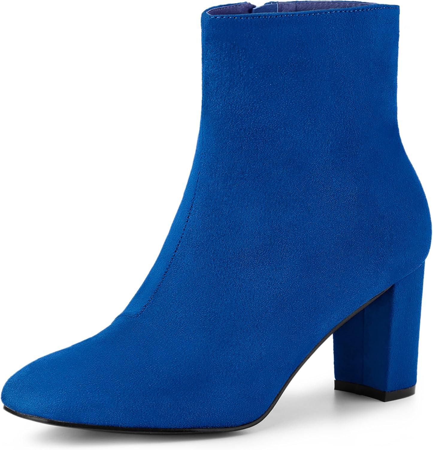 Allegra K Women's Side Zip Chunky Heels Ankle Boots