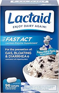 Lactaid Fast Act Lactose Intolerance Relief Caplets with Lactase Enzyme, 96 Count