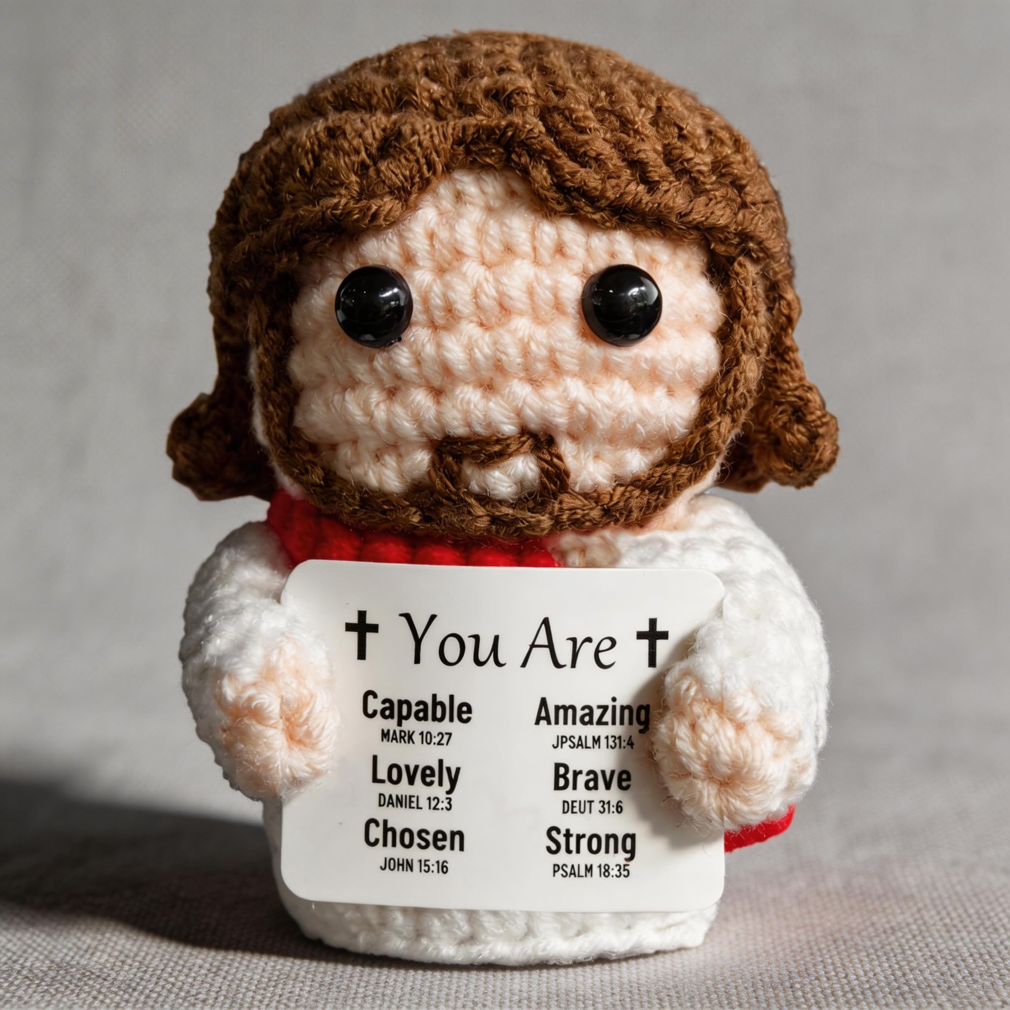Positive Crochet Jesus, Emotional Support Christian Gifts for Women Teens, Religious Gifts for Women Men, Stocking Stuffers for Women