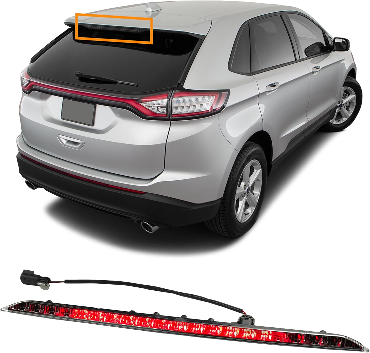 923-133 third brake light 3rd brake light assembly fit for ford edge 2015 2016 2017 2018 2019 2020 2021 2022 2023 2024 high mount stop light stop light lamp ft4z13a613a high mount stop brake light