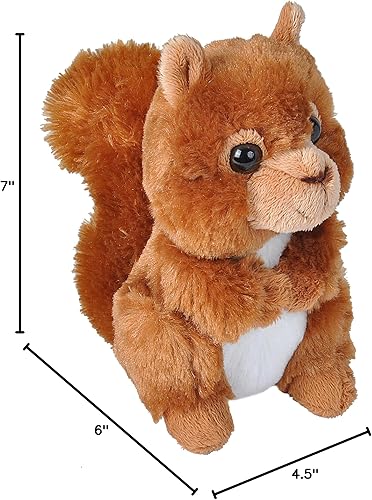 Miniatura 2 de Wild Republic - Peluche de ardilla roja, regalos para niños, colección Hug’Ems, 7 pulgadas