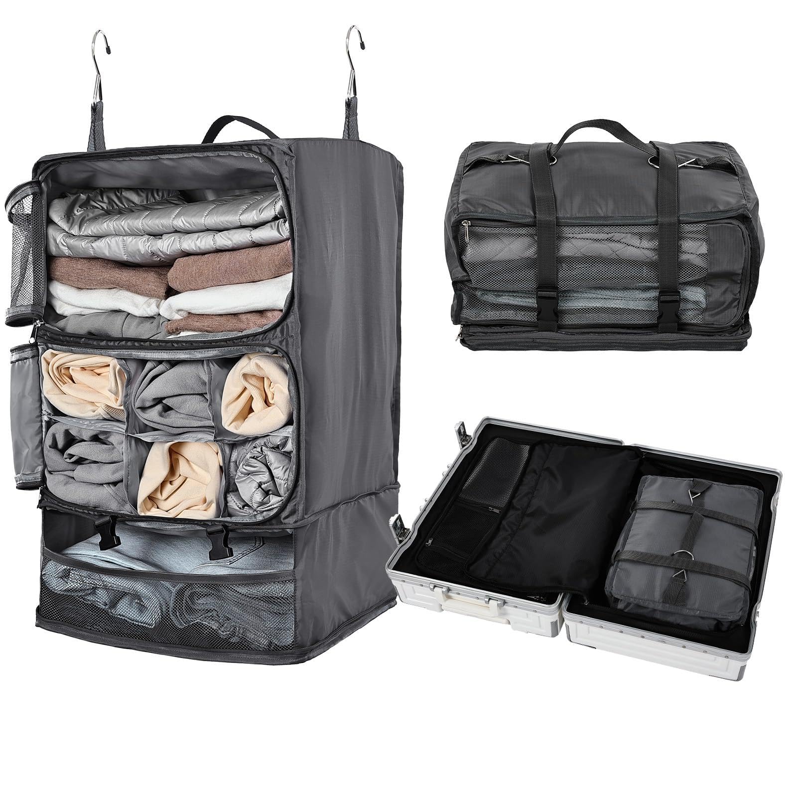 Amazon.com: TABITORA Travel Portable Hanging Shelves Closet