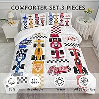 Vista 380 de Axolotl Kid Comforter Set Twin Size,Racing Car Bedding Set for Boys Girls Teen Kids Children Racing Gifts,Race Cars Quilt Bed Set with 1 Comforter 2