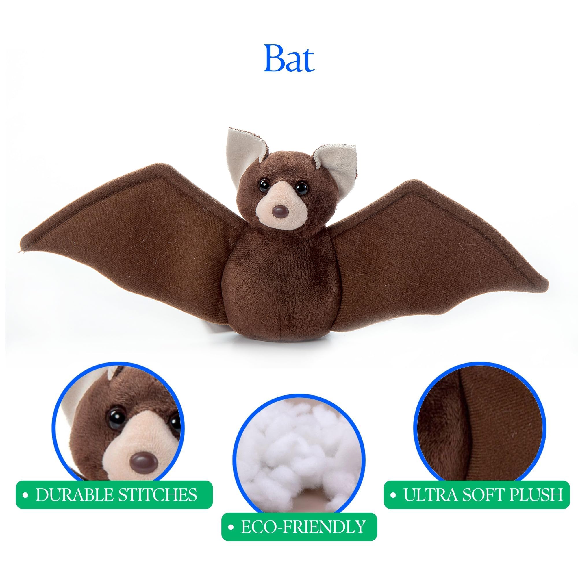 Amazon.com: The Petting Zoo Bat Stuffed Animal Plushie, Babiez