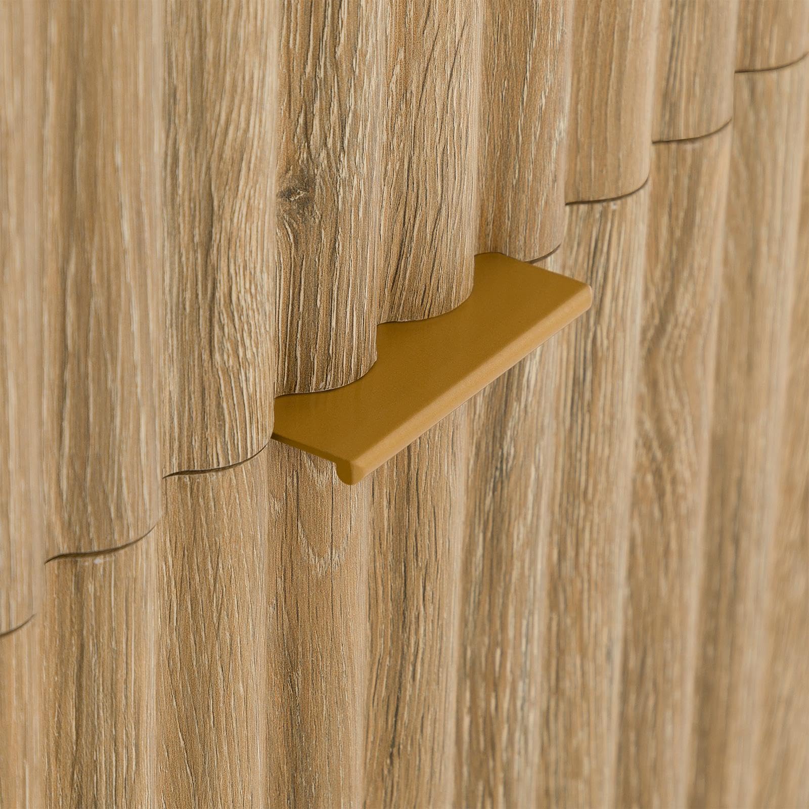 IDIMEX Nachttisch Ella mit 2 Schubladen, Eiche Finish - Nachtschrank mit Lamellenfront, Beistelltisch aus MDF, Kleine Kommode im modernem skandinavischem Design